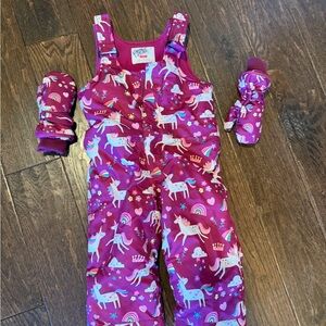 The Children's Place Pink Unicorn Snowsuit